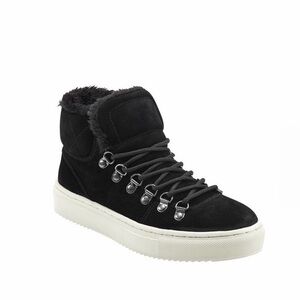 Marc Fisher Black Fur-Lined Sneakers
